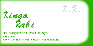 kinga rabi business card